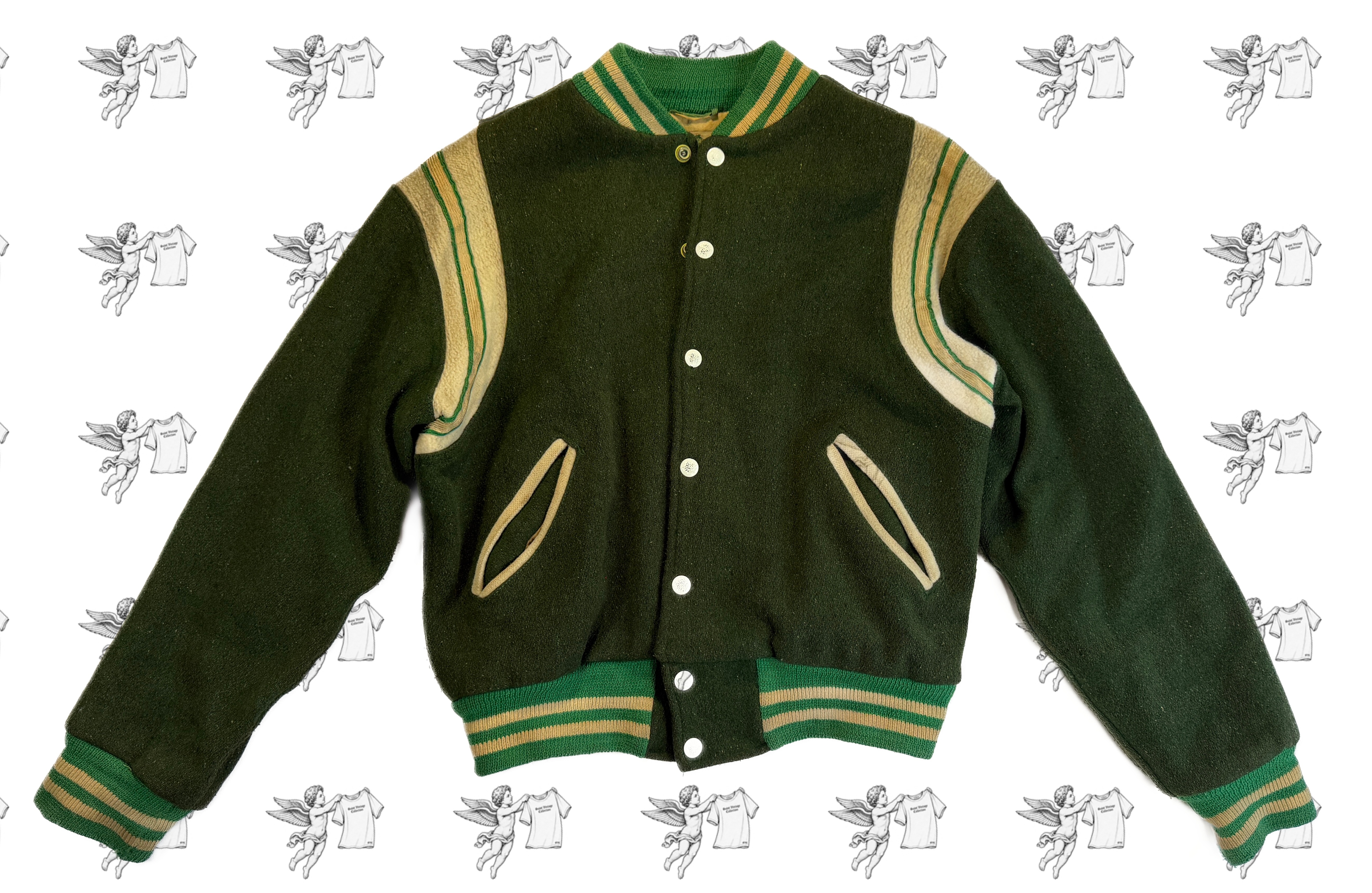 70s Vintage Green Maple Sportsware Varsity Jacket, photo 1