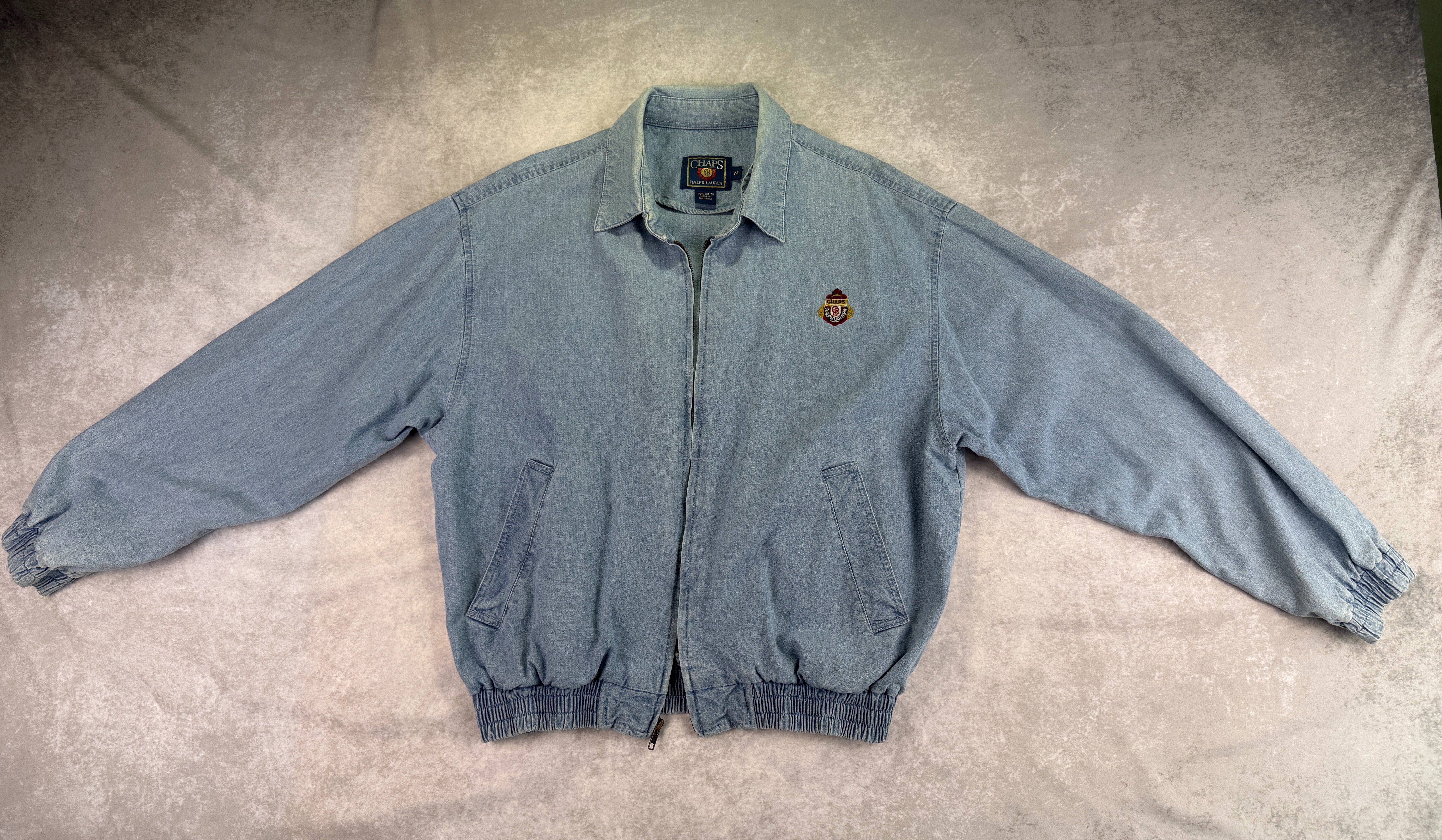90s Vintage Chaps Ralph Lauren Medium Light Blue Denim Jacket, photo 1
