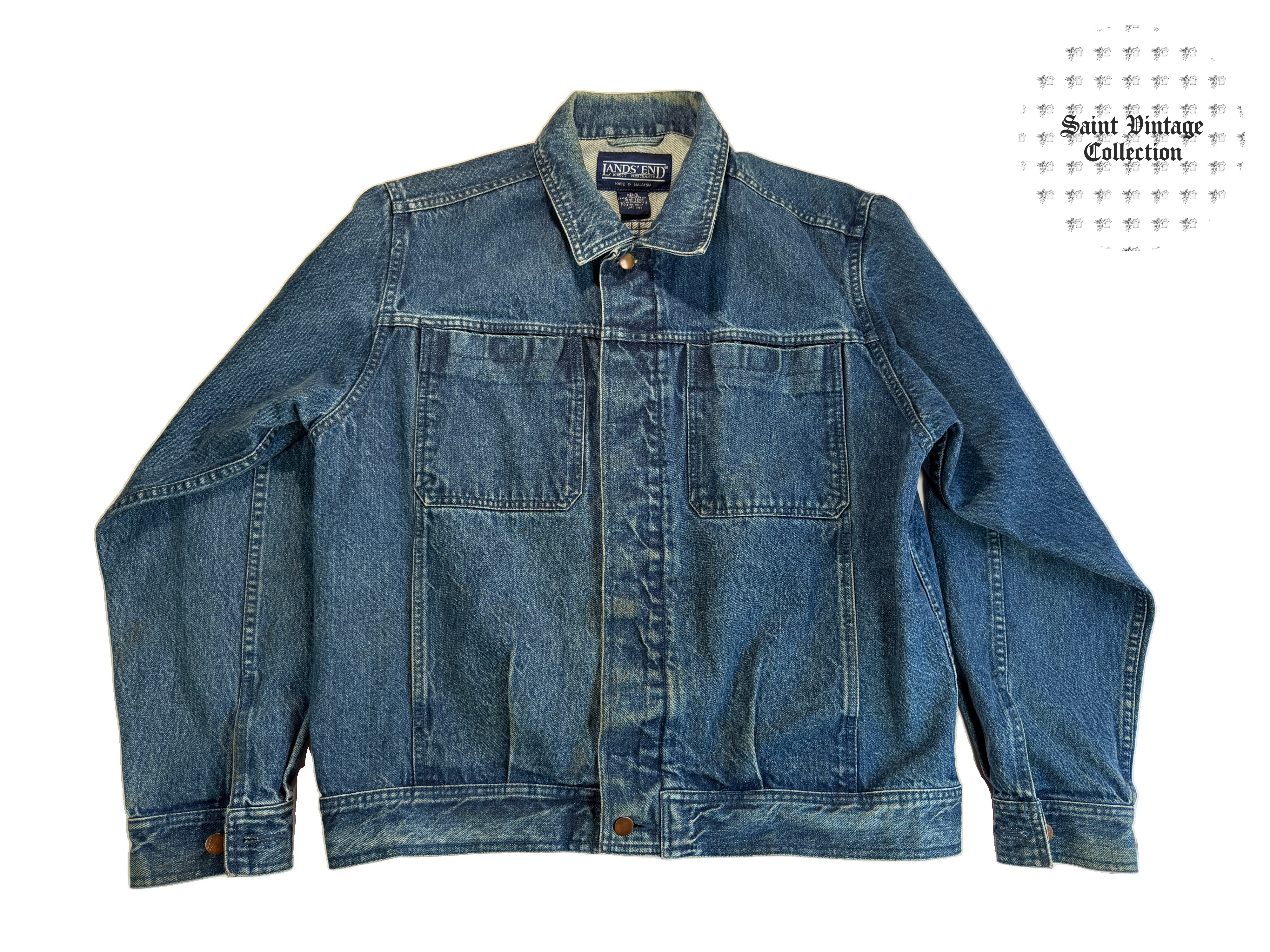 90s Vintage Lands' End Denim Men's Jacket Large, photo 1