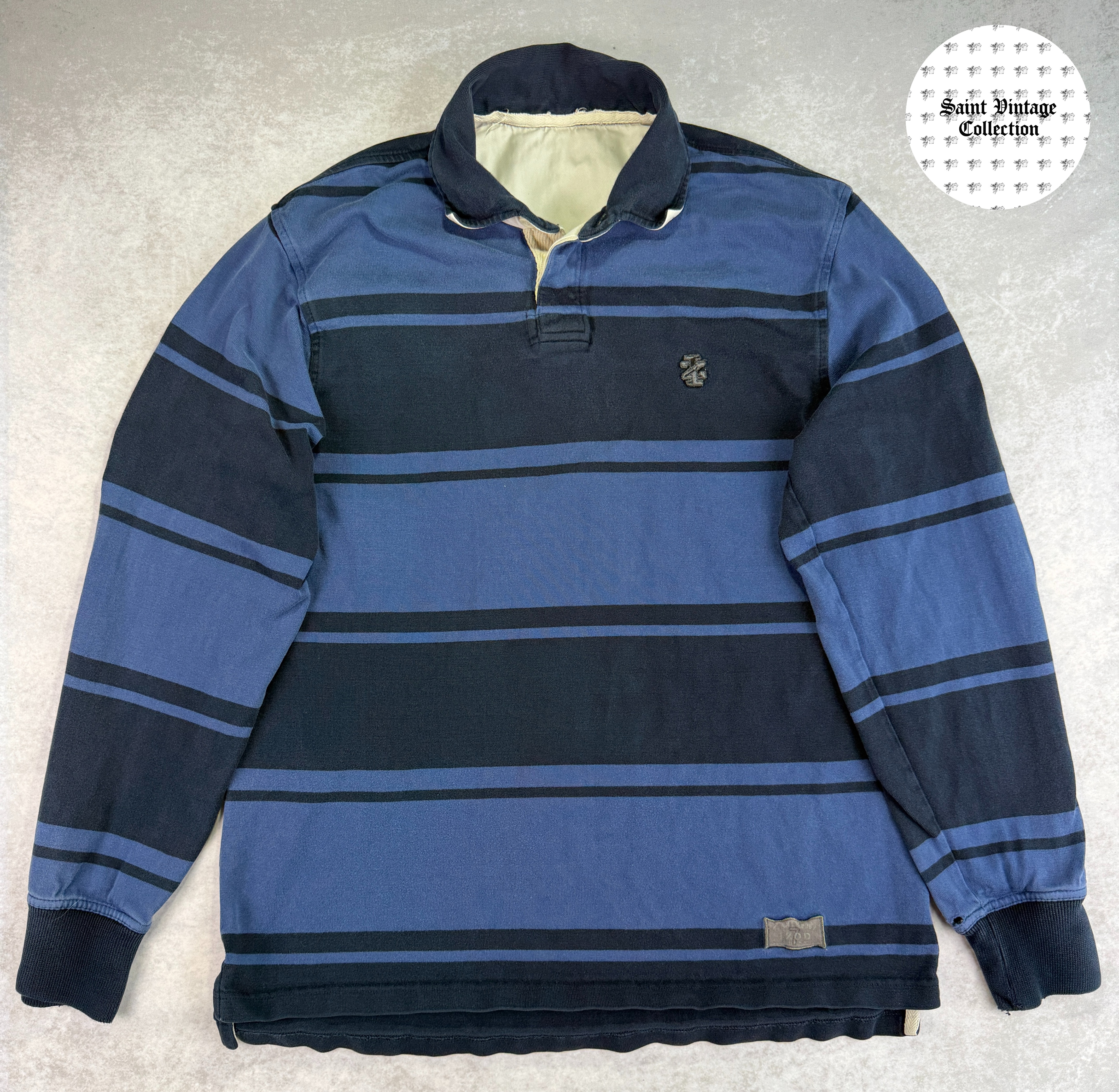 90s Vintage IZOD Striped Long-Sleeve Polo Shirt, photo 1