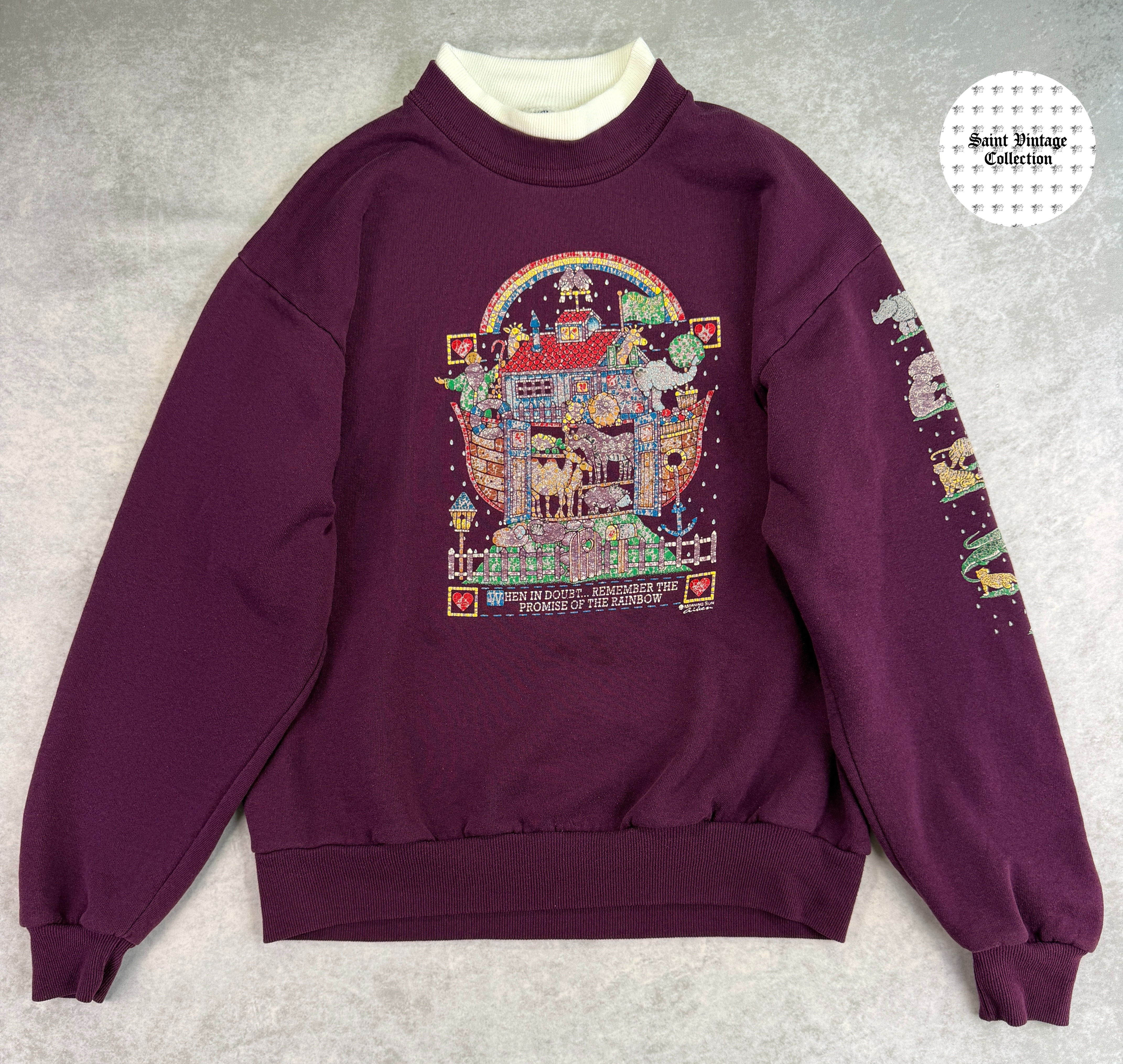 Vintage 1990s Jezrees Morning Sun Noah's Ark Medium Sweatshirt, photo 1