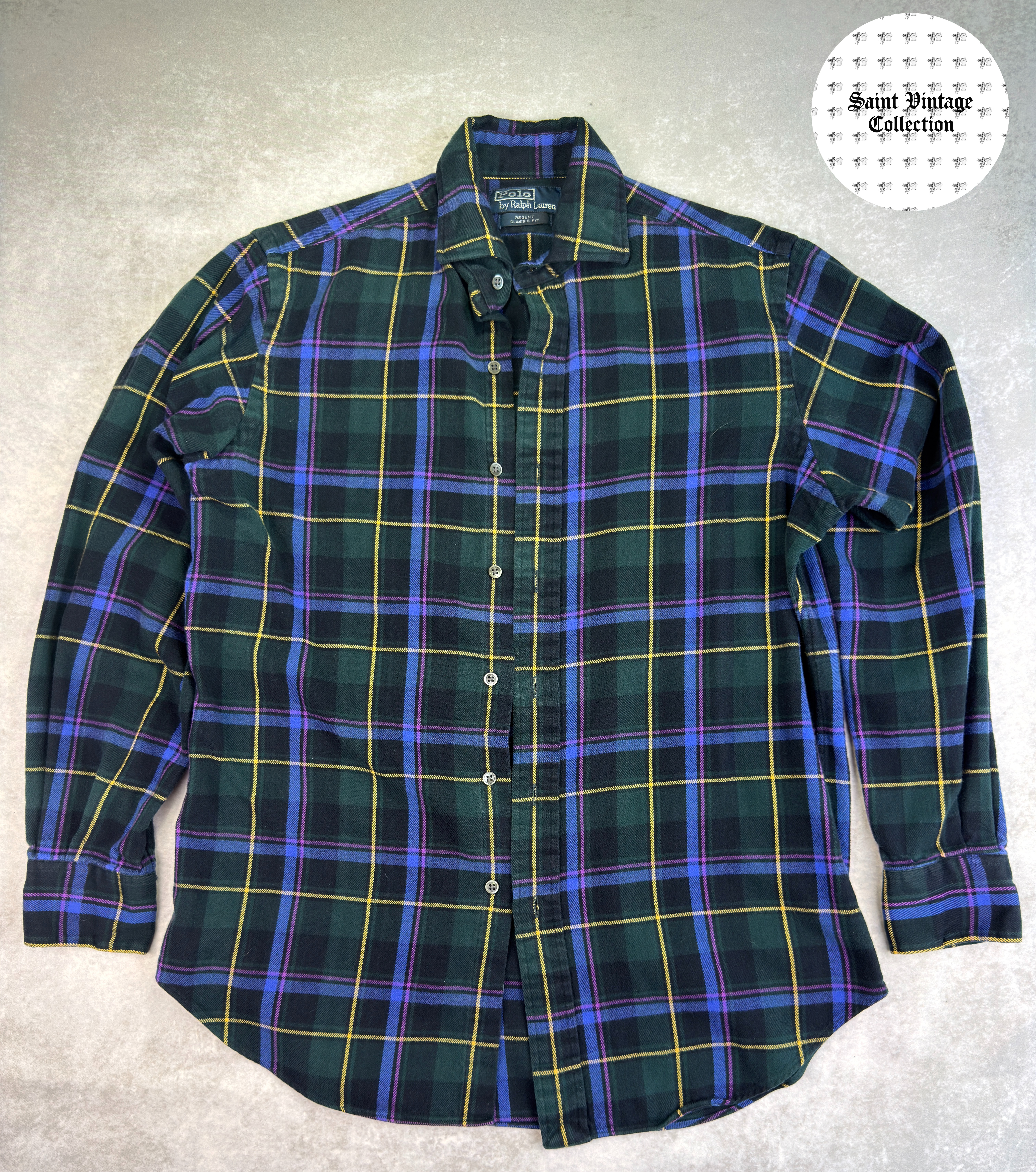 Vintage Y2K Ralph Lauren Small Plaid Button-down T-shirt, photo 1