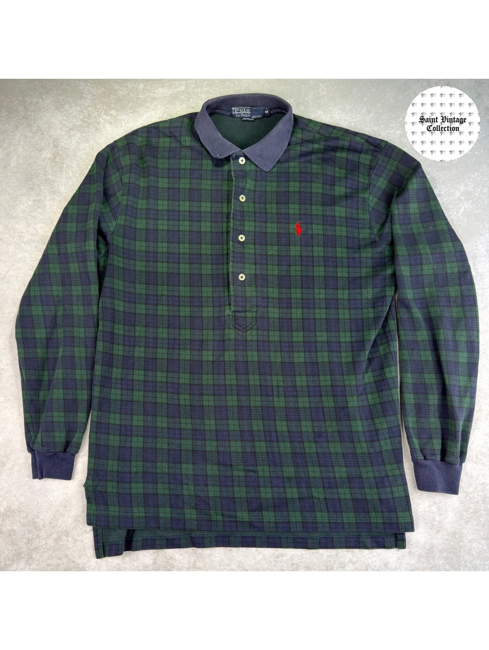 Vintage 1990s Ralph Lauren Medium Plaid Long Sleeve Shirt, photo 1