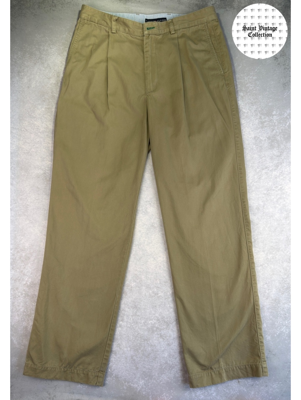 Y2K 2002 Tommy Hilfiger Pleated Chino Pants 33/32, photo 1