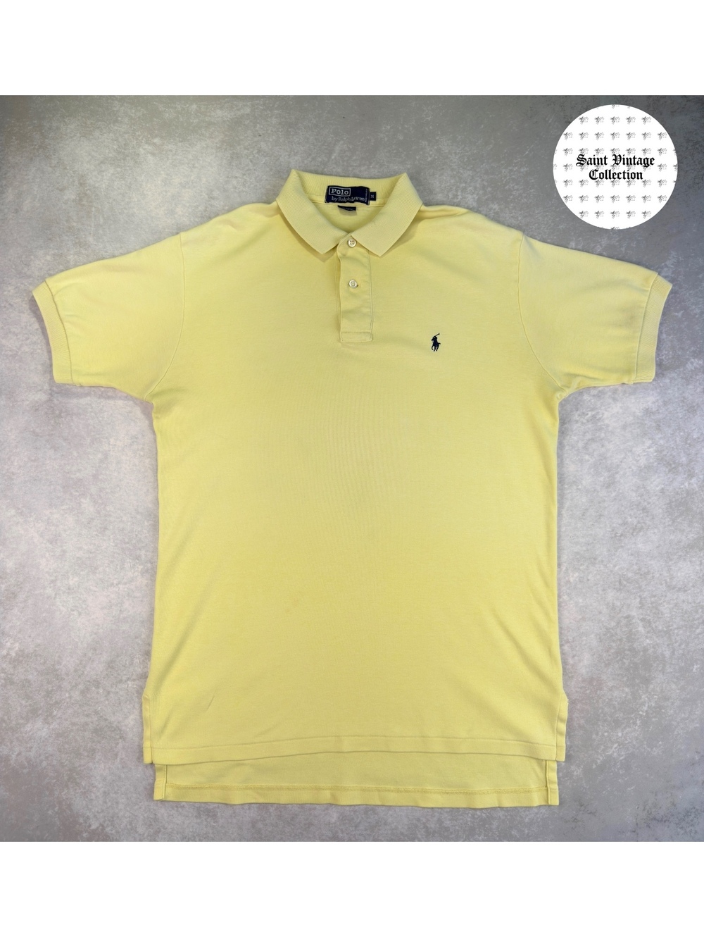 Vintage 1990s Ralph Lauren Polo Shirt Medium Yellow Pique, photo 1