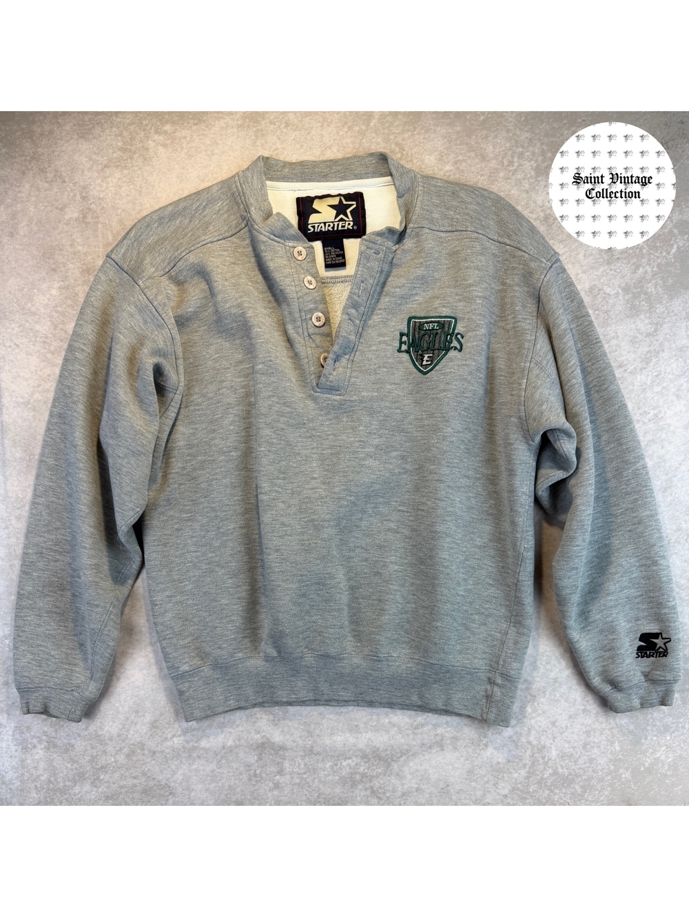 1990s Starter Small Gray NFL Eagles Sweatshirt, photo 1