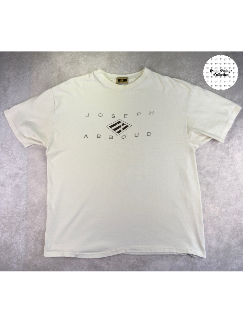 Vintage Joseph Abboud 1990s White Logo T-Shirt, photo 1